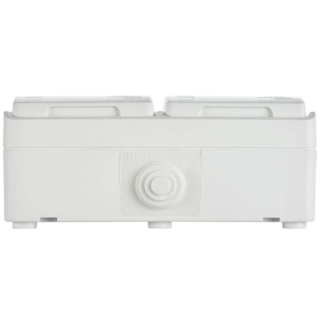 Розетка 2-м ОП Форс РСб22-3-ФБ 16А IP54 с заземл. защ. шторки бел. IEK ERS22-K01-16-54-DC