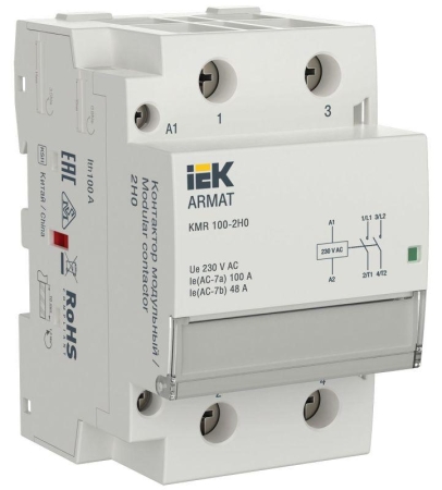Контактор модульный KMR 100А 230В AC 2НО ARMAT IEK AR-KMR10-100-20-230 Контактор модульный KMR 100А 230В AC 2НО ARMAT IEK AR-KMR10-100-20-230