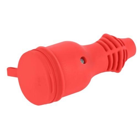 Розетка RX11-R-IP44 прямая с заземл. каучук красн. ЭРА Б0069326