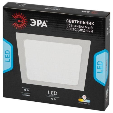 Светильник светодиодный LED 18-15-4K 15Вт 4000К встраив. квадратный ЭРА Б0057427 Светильник светодиодный LED 18-15-4K 15Вт 4000К встраив. квадратный ЭРА Б0057427