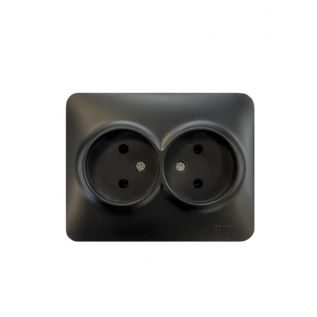 Розетка 2-м Karina Life без заземл. ПБТ черн. бархат LEZARD 708-4200-128B Розетка 2-м Karina Life без заземл. ПБТ черн. бархат LEZARD 708-4200-128B