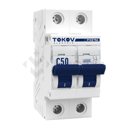 Выключатель автоматический модульный 2п C 50А 6кА PRIZMA TOKOV ELECTRIC TKE-PZ60-MCBI-2-50-C