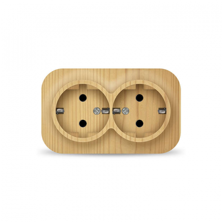 Розетка 2-м ОП 16А IP20 с заземл. сосна IONICH 1439 Розетка 2-м ОП 16А IP20 с заземл. сосна IONICH 1439