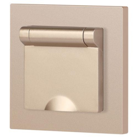 Розетка 1-м СП Accent 6-203-04 16А IP20 250В 2P+E Schuko с крышкой шампань Intro Б0063738 Розетка 1-м СП Accent 6-203-04 16А IP20 250В 2P+E Schuko с крышкой шампань Intro Б0063738