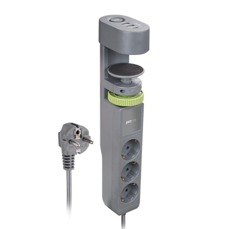 Удлинитель 3х1.5м на струбцине с заземл. с выкл. 3 USB выхода (2А+1С) IP20 ПВС 3х1 ETD-03U-150-gy (3х1.5) сер. JAZZway 5059559 Удлинитель 3х1.5м на струбцине с заземл. с выкл. 3 USB выхода (2А+1С) IP20 ПВС 3х1 ETD-03U-150-gy (3х1.5) сер. JAZZway 5059559