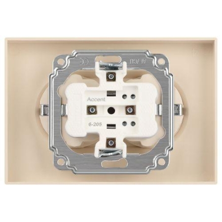 Розетка 2-м СП Accent 6-205-04 16А IP20 250В 2P+E Schuko AL/CU шампань Intro Б0063492 Розетка 2-м СП Accent 6-205-04 16А IP20 250В 2P+E Schuko AL/CU шампань Intro Б0063492
