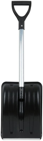 Лопата для уборки снега "Актив-Авто" 365х260х900мм укороченный съемный алюм. черенок; пластик. 68106