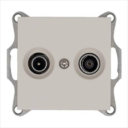 Розетка телевизионная оконечная TV + FM 2-м Ф9.5мм механизм тауп Jasmart G6204T Розетка телевизионная оконечная TV + FM 2-м Ф9.5мм механизм тауп Jasmart G6204T
