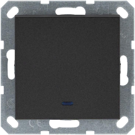 Переключатель проходной 1-кл. 10А IP20 с подсветкой механизм антрацит Jasmart G3012NB Переключатель проходной 1-кл. 10А IP20 с подсветкой механизм антрацит Jasmart G3012NB