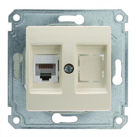 Механизм с панелью двойн. комп. розетки (1шт Cat 5) Makel 30010035