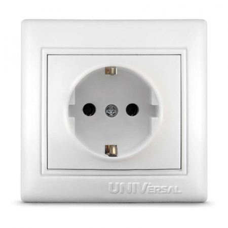 Розетка 1-м СП Севиль 16А IP20 с заземл. бел. UNIVersal С0028 Розетка 1-м СП Севиль 16А IP20 с заземл. бел. UNIVersal С0028