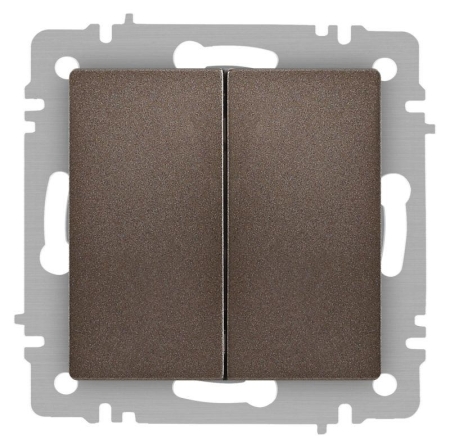 Переключатель 2-кл. СП Accent 6-107-08 10А IP20 250В AL/CU бронза Intro Б0063570