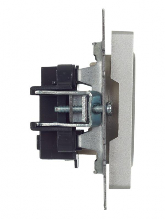 Розетка BRITE РС10-1-0-БрА 10А без заземл. без защ. шторок механизм алюм. IEK BR-R10-10-K47 Розетка BRITE РС10-1-0-БрА 10А без заземл. без защ. шторок механизм алюм. IEK BR-R10-10-K47