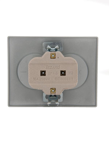 Розетка 2-м СП Karina 16А IP20 без заземл. керамика матов. серебр. LEZARD 707-4300-128 Розетка 2-м СП Karina 16А IP20 без заземл. керамика матов. серебр. LEZARD 707-4300-128