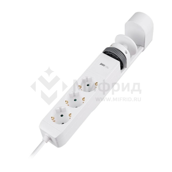 Удлинитель 3х1.5м на струбцине с заземл. с выкл. 3 USB выхода (2А+1С) IP20 ПВС 3х1 ETD-03U-150-wh (3х1.5) бел. JAZZway 5059535
