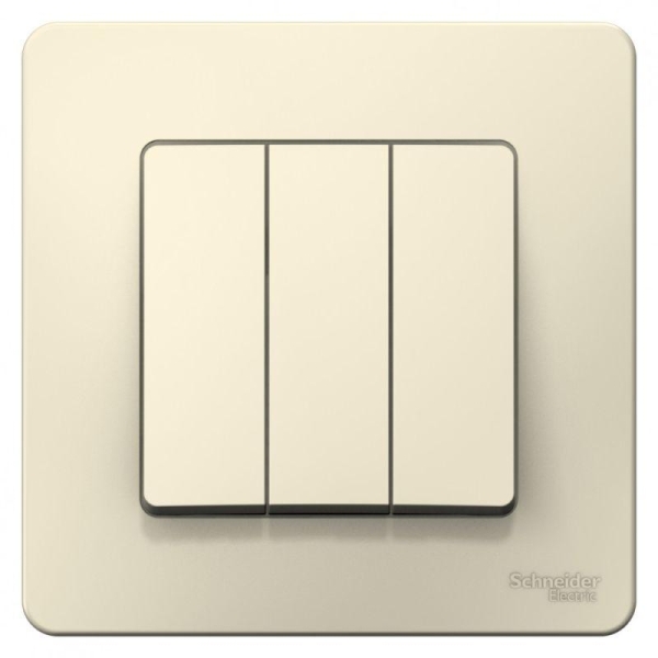 Выключатель 3-кл. СП Blanca 10А IP20 (сх. 1+1+1) 250В молочн. SE BLNVS100502