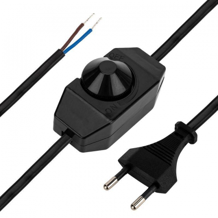 Шнур сетевой 2м с диммером ШВВП 2х0.75 2м черн. Rexant 11-1137 Шнур сетевой 2м с диммером ШВВП 2х0.75 2м черн. Rexant 11-1137