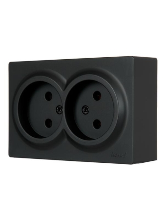 Розетка 2-мест. без заземл. LETO закрытый корпус ПБТ черн. бархат LEZARD 752-4200-128B Розетка 2-мест. без заземл. LETO закрытый корпус ПБТ черн. бархат LEZARD 752-4200-128B
