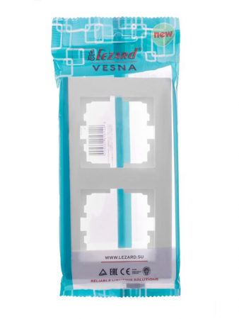 Рамка 2-местн. вертик. VESNA бел. LEZARD 742-0200-152 Рамка 2-местн. вертик. VESNA бел. LEZARD 742-0200-152