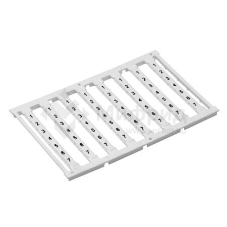 Маркировка для клемм ширина 5мм узкая для клемм Push-in бел. от 13 до 24 вертикальная ориентация 1шт = карта из 96 маркеров (уп.10шт) DKC NUPUTUK-5F-13-24V