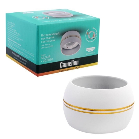 Светильник встраиваемый IP20 металлический под лампу GX53 LGX53-03 C01 бел. Camelion 15397