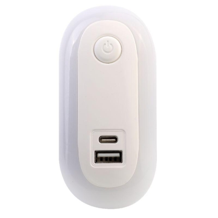 Светильник светодиодный ночник LED USB+TypeC 220В NL-267 Camelion 15384