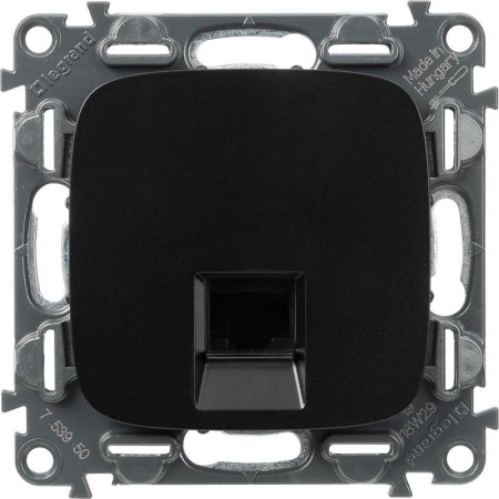 Розетка компьютерная 1-м Valena Allure RJ45 кат.5E UTP с лицев. панелью механизм антрацит Leg 753950 Розетка компьютерная 1-м Valena Allure RJ45 кат.5E UTP с лицев. панелью механизм антрацит Leg 753950
