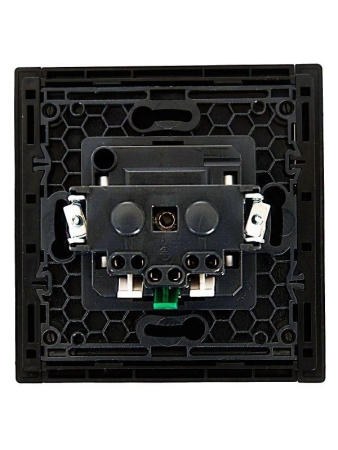 Розетка СП FORTE&PIANO FP114 16А с заземл. без защ. шторок безвинт. крепл. черн. IEK FP-R11-16-1-K02