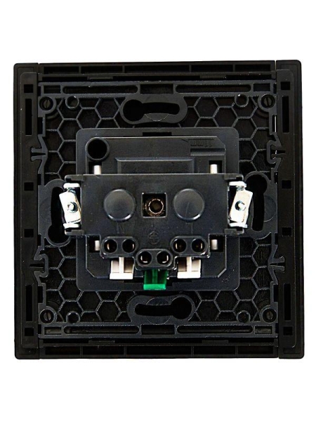 Розетка СП FORTE&PIANO FP114 16А с заземл. без защ. шторок безвинт. крепл. черн. IEK FP-R11-16-1-K02