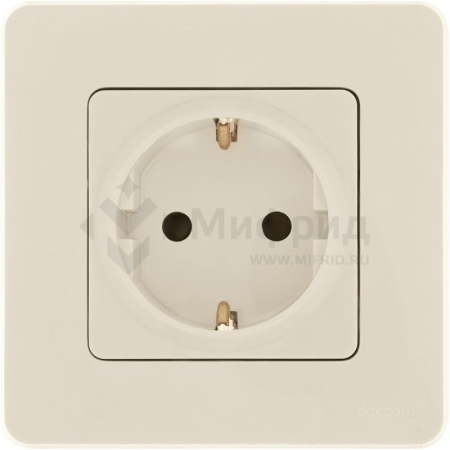 Розетка 1-м СП Inspiria 16А IP20 250В 2P+E защ. шторки немецк. стандарт механизм сл. кость IEK 673731