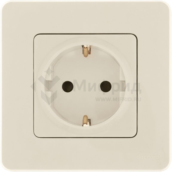 Розетка 1-м СП Inspiria 16А IP20 250В 2P+E защ. шторки немецк. стандарт механизм сл. кость IEK 673731