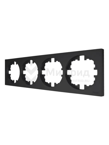 Рамка 4-м OSEN горизонт. квадрат механизм черн. бархат LEZARD 743-4200-149