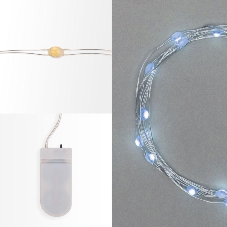 Гирлянда светодиодная "Роса" с крупными каплями 2м 20LED бел. IP20 2хCR2032 (в комплекте) Neon-Night 302-005