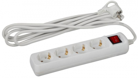 Удлинитель 4х5м с заземл. 16А IP20 U-4es-5m-3х1 ПВС 3х1 с выкл. Эра Б0028380 Удлинитель 4х5м с заземл. 16А IP20 U-4es-5m-3х1 ПВС 3х1 с выкл. Эра Б0028380