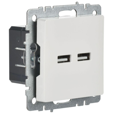 Розетка BRITE USB A+A 3.1А РЮ10-1-БрБ механизм бел. IEK BR-U21-D31-K01