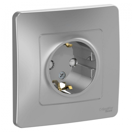 Розетка 1-м СП Blanca 16А IP20 250В с заземл. защ. шторки алюм. SE BLNRS001113 Розетка 1-м СП Blanca 16А IP20 250В с заземл. защ. шторки алюм. SE BLNRS001113