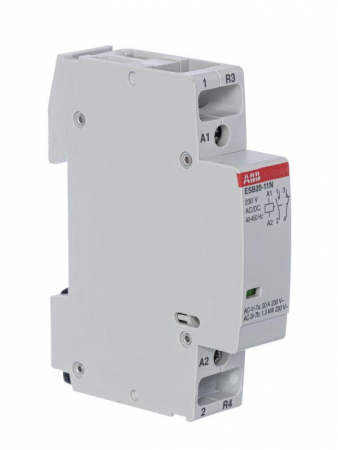 Контактор ESB20-11N-06 модульный (20А АС-1 1НО+1НЗ) катушка 230В AC/DC ABB 1SBE121111R0611 Контактор ESB20-11N-06 модульный (20А АС-1 1НО+1НЗ) катушка 230В AC/DC ABB 1SBE121111R0611