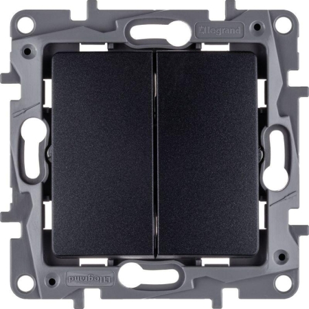 Выключатель 2-кл. СП Etika 10А IP20 250В 10AX авт. зажимы механизм антрацит IEK 672602