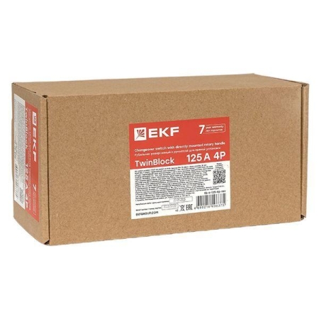 Рубильник 4п 125А реверсивный с рукояткой для прямой установки TwinBlock EKF tb-s-125-4p-rev Рубильник 4п 125А реверсивный с рукояткой для прямой установки TwinBlock EKF tb-s-125-4p-rev