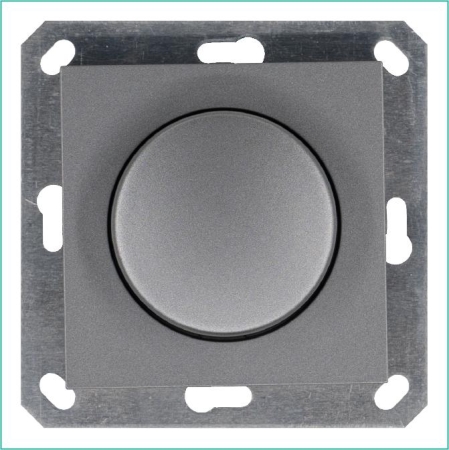 Светорегулятор поворотно-нажимной (диммер) LED 30-400Вт 1gang 2way механизм алюм. Jasmart G4012S Светорегулятор поворотно-нажимной (диммер) LED 30-400Вт 1gang 2way механизм алюм. Jasmart G4012S