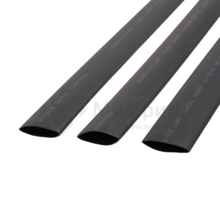 Трубка термоусадочная двустенная клеевая 18/6 (3:1) черн. 1м Rexant 21-9008