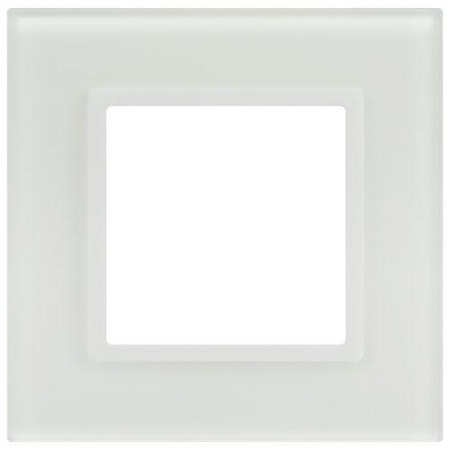 Рамка 1-м Elegance 14-5101-01М для розеток и выключателей стекло матов. бел. Эра Б0065832