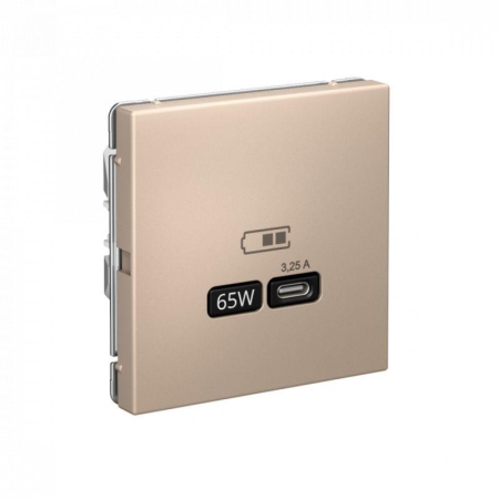 Розетка USB ArtGallery тип C 65Вт QC PD высокоскор. ЗУ механизм песочн. SE GAL001227