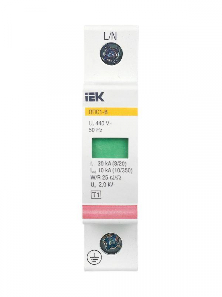 Ограничитель перенапряжения ОПС1-B 1P KARAT IEK MOP20-1-B