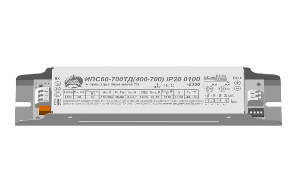 Источник питания ИПС 60-700ТД(400-700) 0100 IP20 Аргос
