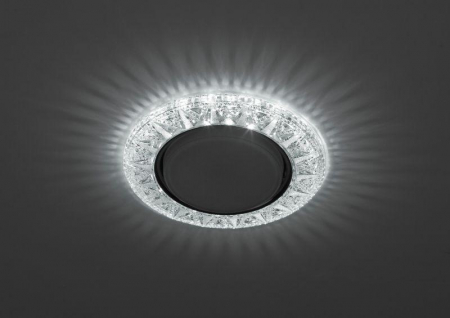 Светильник точечный DK LD22 SL/WH GX53 декор со светодиод. подсветкой прозр. ЭРА Б0029625