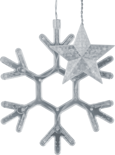 Гирлянда светодиодная "Бахрома" "Звезды и снежинки" 95 005 NGF-D032-01 2.5х1м WW IP20 Navigator 95005