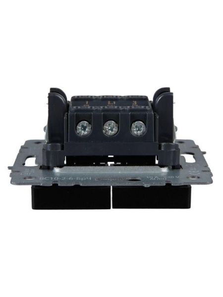 Выключатель проходной 2-кл. СП BRITE ВС10-2-6-БрЧ 10А механизм черн. IEK BR-V22-0-10-K02
