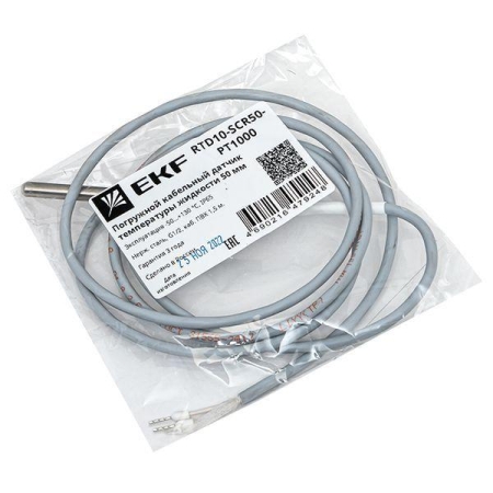 Датчик температуры жидкости погружной кабельный 50мм EKF RTD10-SCR50-PT1000 Датчик температуры жидкости погружной кабельный 50мм EKF RTD10-SCR50-PT1000