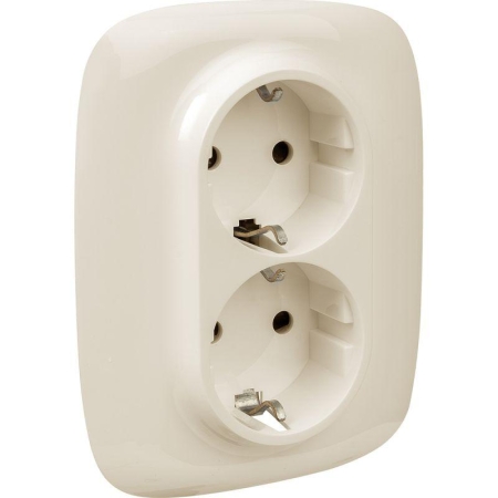 Розетка 2-м СП Valena Allure 16А IP20 250В 2х2P+E защ. шторки безвинт. клеммы с лицев. панелью сл. кость Leg 753826 Розетка 2-м СП Valena Allure 16А IP20 250В 2х2P+E защ. шторки безвинт. клеммы с лицев. панелью сл. кость Leg 753826